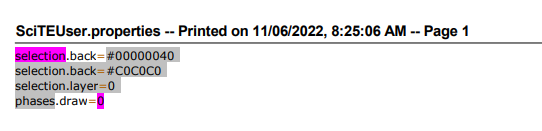 PDF print of selections